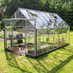 HALLS ICON 8 DRIVHUS EKSKL. SOKKEL 3 MM DELT GLAS ALU 11,2 M2