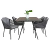 OUTRIUM CARROS/PALMA BORD + 4 STOLE HAVEMØBELSÆT SORT/GRÅ