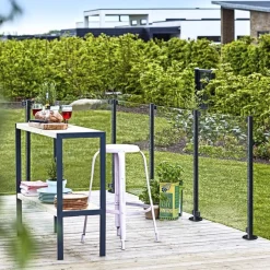 PLUS STÅLSTOLPE VARMGALVANISERET OG PULVERLAKERET GRÅSORT 4.24 X 4.24 X 96 CM